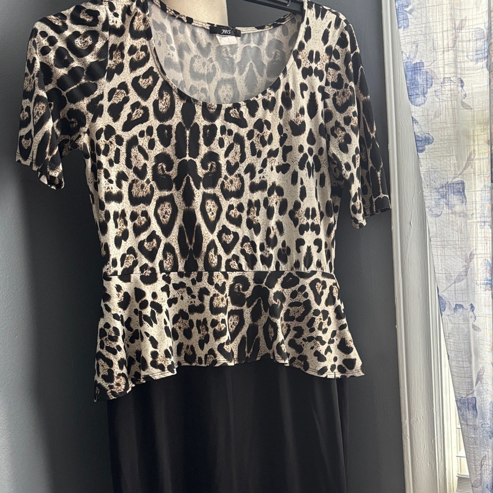 Leopard Print Peplum Dress